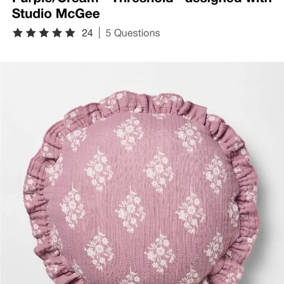 Studio McGee Bundle Purple/Cream Jaquard Throw Blanket & Pillow